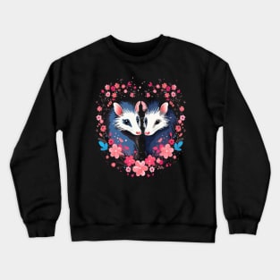 Opossum Couple Valentine Crewneck Sweatshirt